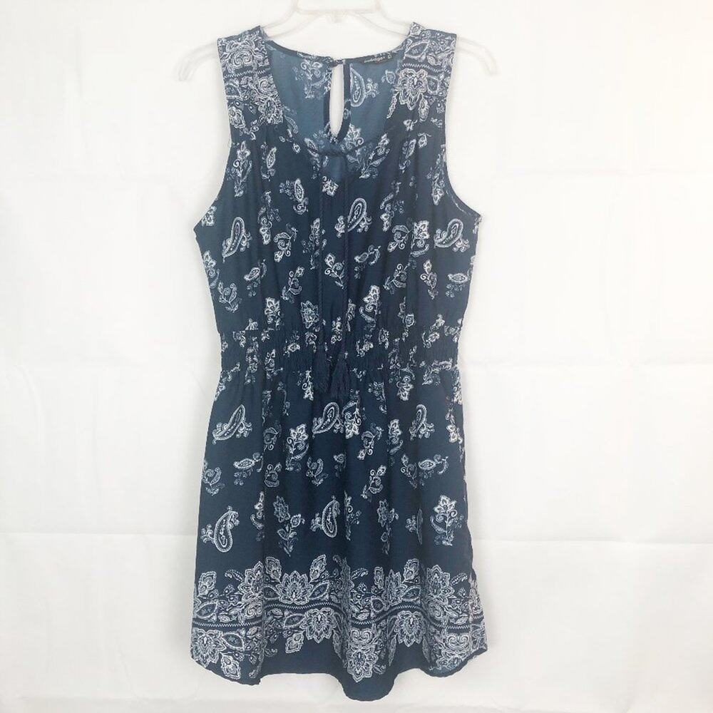 Indulge Sleeveless Blue Floral Midi Dress